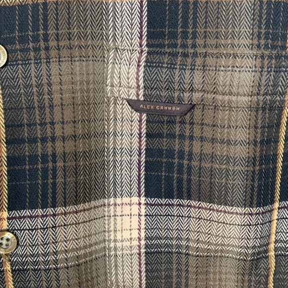 Alex Cannon Brown Plaid Button Up Long Sleeve Shirt - Picture 9 of 10